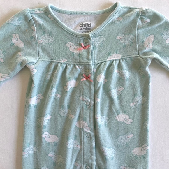 LOT of 3 - Footed PJs Baby Infant Girl Sleepsuit Floral LITTLE ME, CARTERS Sz 9M - Picture 3 of 8
